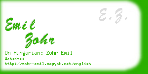 emil zohr business card